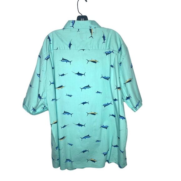 SADDLEBRED MEN'S SS SAILFISH BUTTON-DOWN COTTON SHIRT SZ 3X - Picture 2 of 3